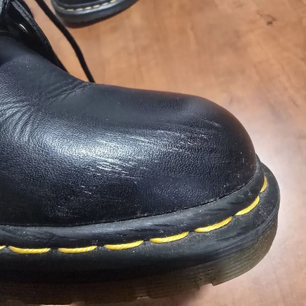Dr Martens Mens Vegan Leather 8 Eyelet Lace Up Punk Grunge Combat Boots 10